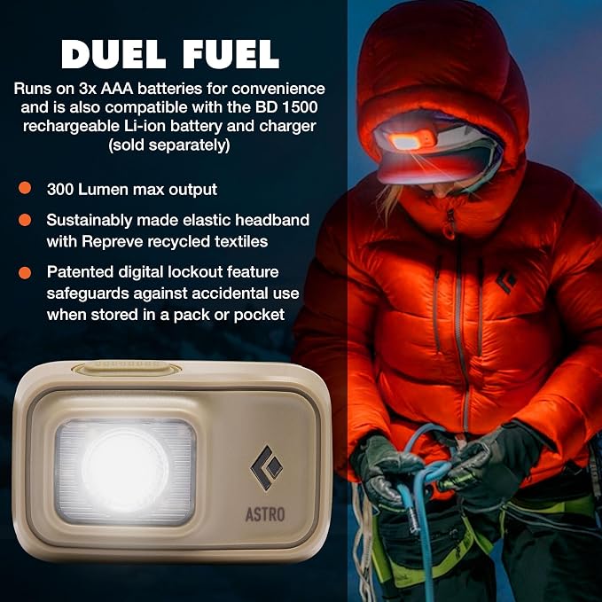 BLACK DIAMOND Astro 300 Headlamp | 300 Lumens Brightness | 3X AAA Battery - Image 2