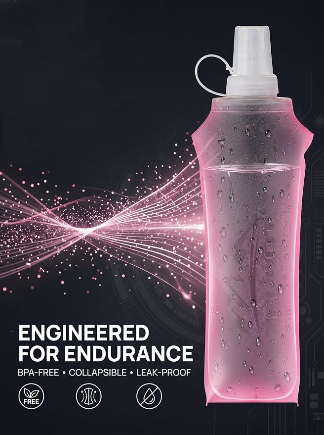 Zelvot Running Vest Soft Flask, BPA-Free 500ml Collapsible Water Bottle - Image 4