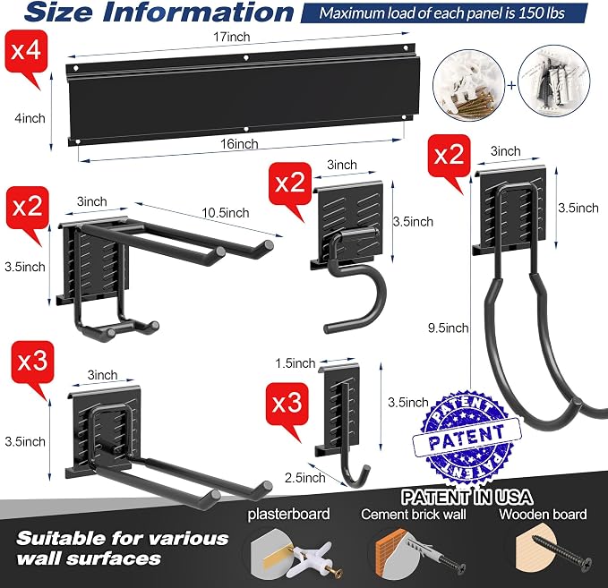 Sttoraboks Garage Tool Storage Rack, Heavy Duty Garage Storage Organizer Rack - Image 2