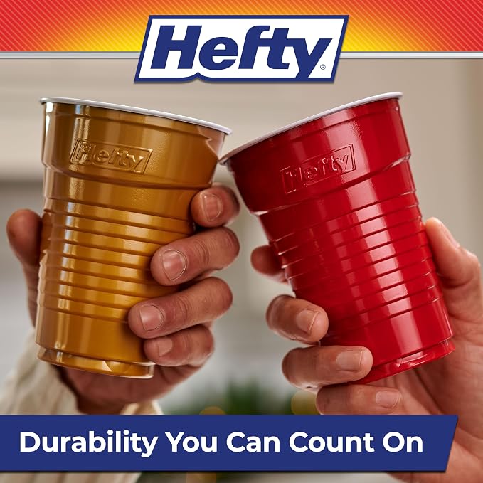 Hefty Party On Disposable Plastic Party Cups, 16 Oz Cups in Assorted Colors - Image 4