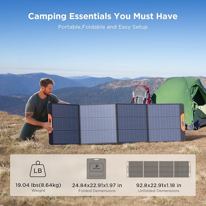 ZOUPW 220W Portable Solar Panel - Image 2