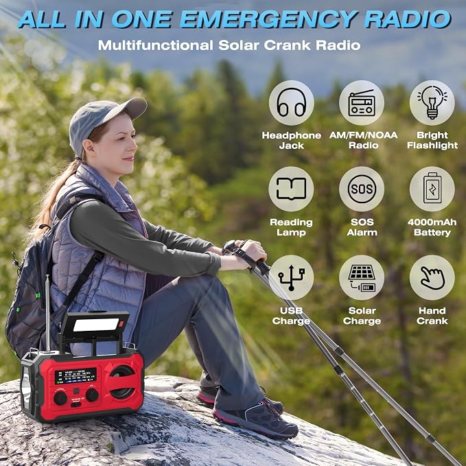 NITIGO 10000mAh Emergency Radio, NOAA Weather Radio - Image 9