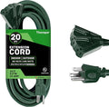 Thonapa Weatherproof Green Extension Cord 20 ft 3 Outlets, 16/3 SJTW Outdoor by Thonapa