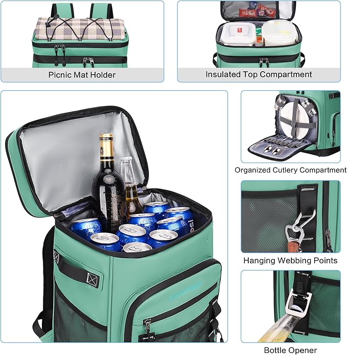 Hulongo Large Waterproof Insulated Cooler Backpack - Image 4