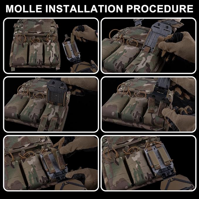 90 Degree Rotation Tactical Plate Carrier Vest Attachments Universal Phone - Image 8