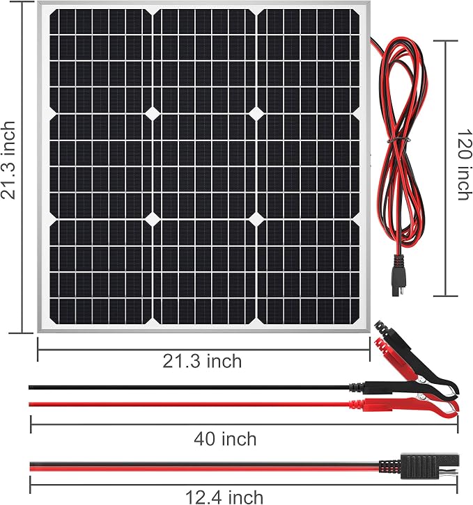 SOLPERK Solar Panel Kit 50W 12V, Waterproof Solar Battery Trickle Charger - Image 6
