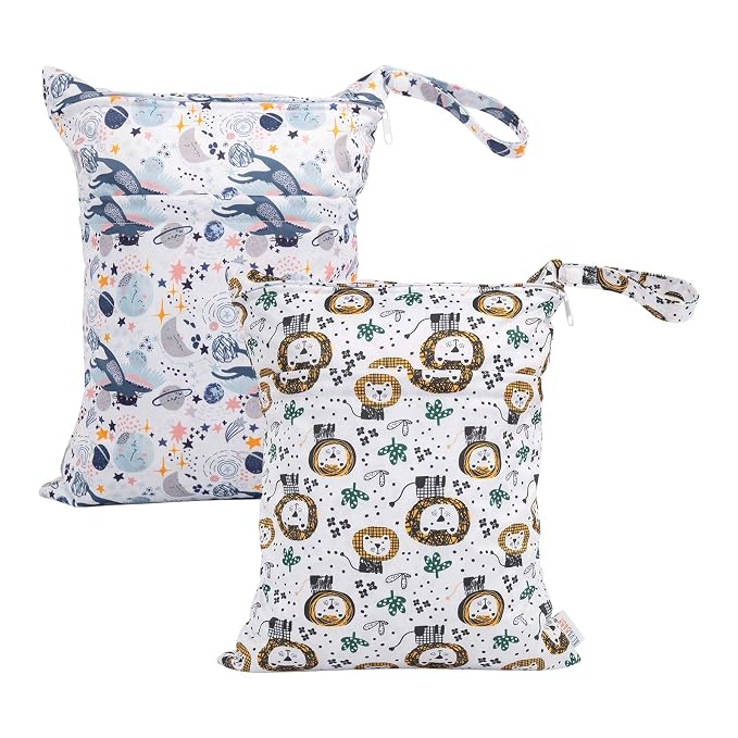 ALVABABY 2pcs Cloth Diaper Wet Dry Bags Waterproof Reusable by ALVABABY