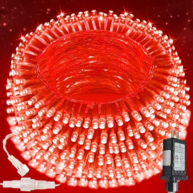 Connectable 200 LED String Lights Indoor Outdoor, 66FT Red Christmas Lights by SANJICHA