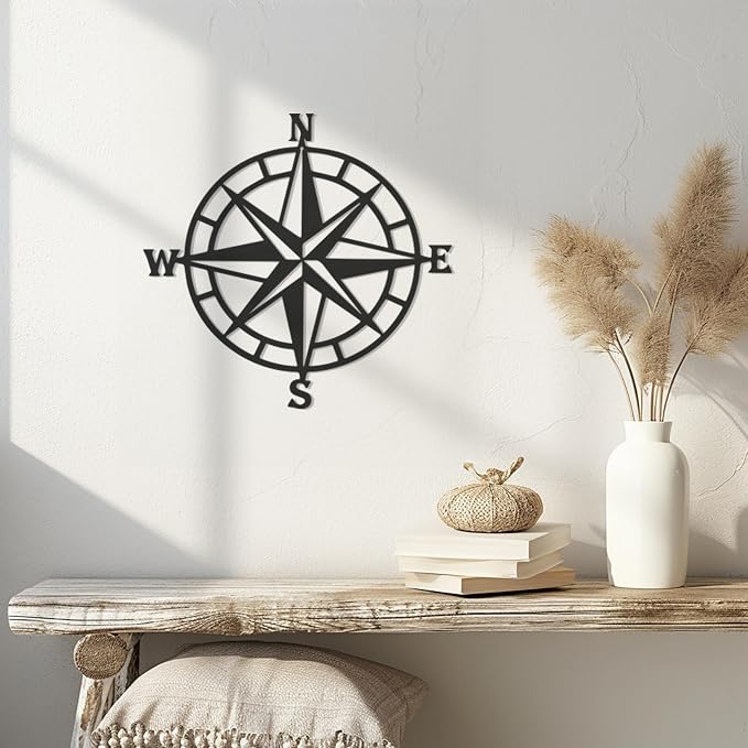 Violaura Compass Rose Metal Wall Art by Unknown