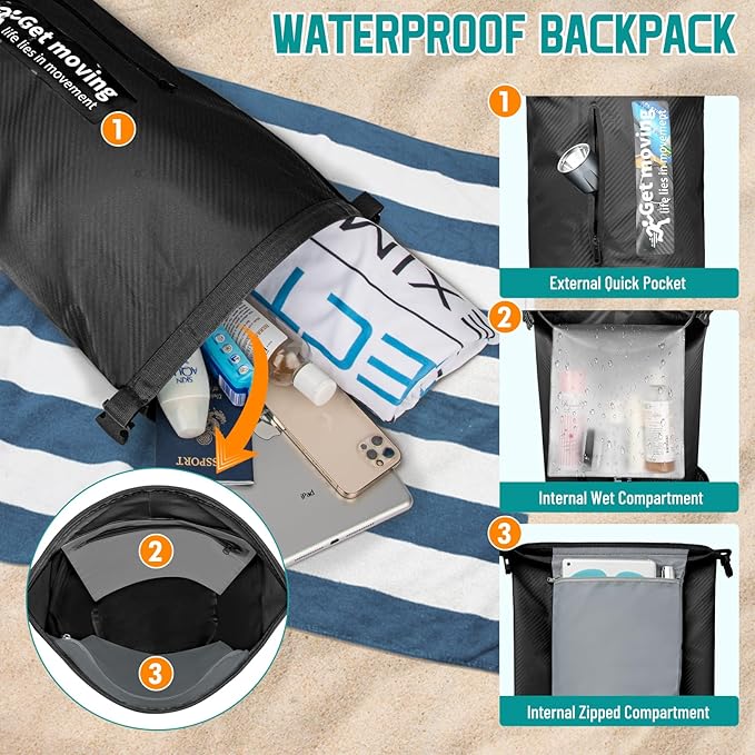 BKNOOU Dry Bag Waterproof Backpack - Image 6
