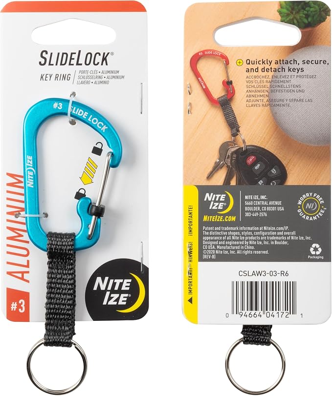 Nite Ize SlideLock Key Ring, Aluminum Locking Carabiner Key Chain - Image 10