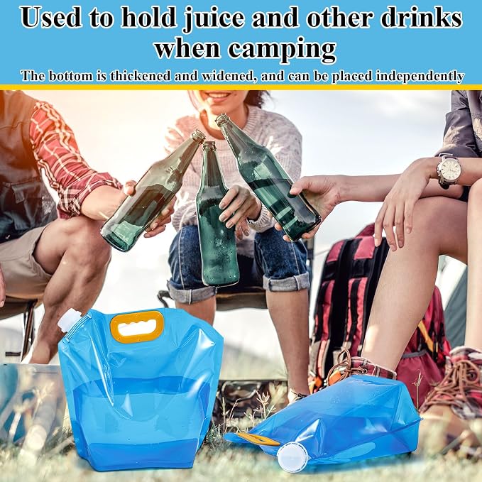 Tessco for you 8 Pack 1.3 Gallon Collapsible Water Storage Bag Water Container - Image 6