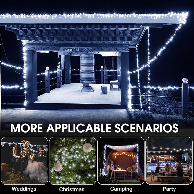 Vimorg Solar String Lights Outdoor, 2 Pack 79FT 200 LED Waterproof Solar - Image 5