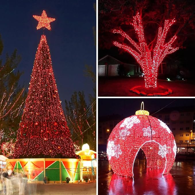 Solar Christmas String Lights Outdoor Waterproof 2PK 500LED 180FT Twinkle Lights - Image 6
