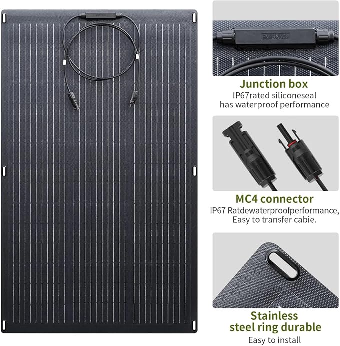 ALLPOWERS SF100 100W Flexible Solar Panel Ultra Thin 3mm Bendable - Image 7