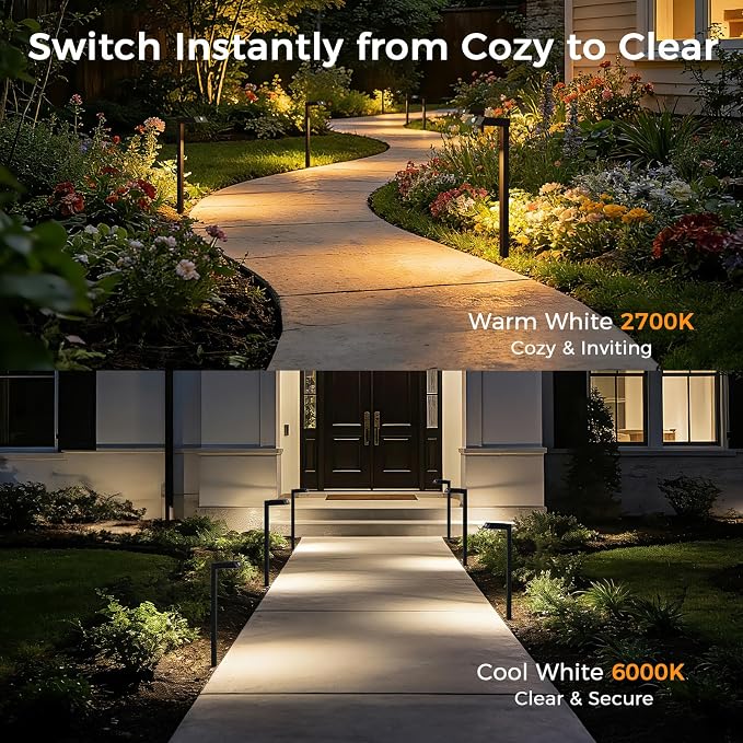 XMCOSY+ Solar Pathway Lights, 4 Pack All-Metal Motion Sensor Outdoor Lights - Image 2