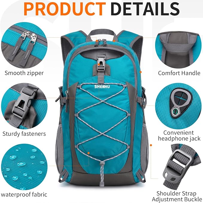 40L Hiking Backpack Lightweight Daypack Waterproof Travel Camping Backpack - Image 6