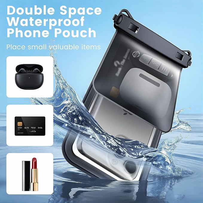 Rynapac IPX8 Waterproof Phone Pouch 2 Pack, Double Space Waterproof Phone Case - Image 5