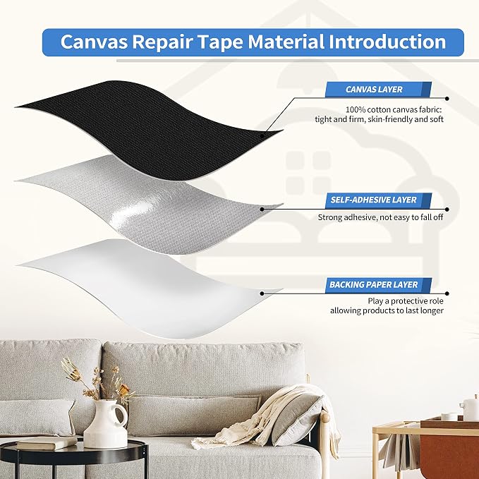KING MOUNTAIN Canvas Repair Patch 16×60 Inch Self-Adhesive Waterproof Fabric - Image 3