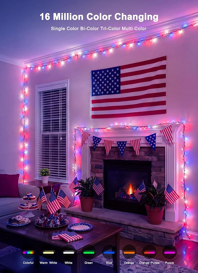 Minetom 82ft 250LED Color Changing Christmas Halloween Tree Lights, LED RGB - Image 2