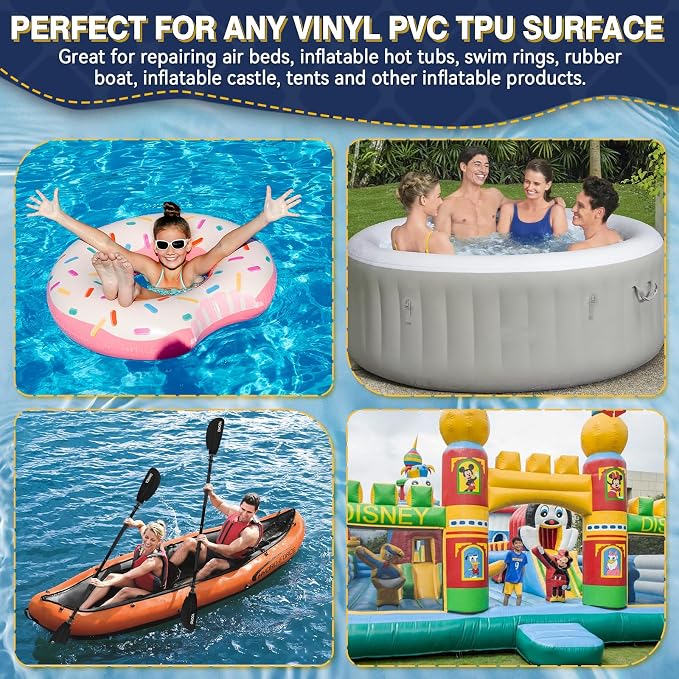 Tiepetly Vinyl Repair Kit Transparent, Air Mattress Patch Kit Heavy Duty - Image 4