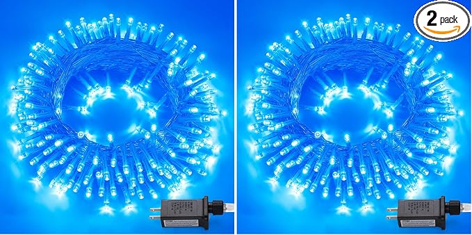 JMEXSUSS 150 LED Blue Christmas Lights Indoor Outdoor, Connectable 59 ft String by JMEXSUSS