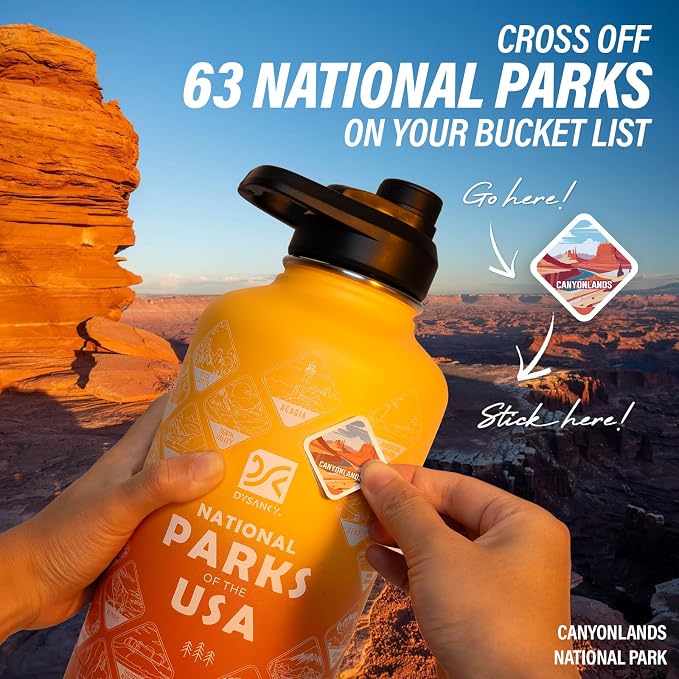 DYSANKY National Parks Water Bottle – 64 oz Insulated Stainless Steel Bottle - Image 3