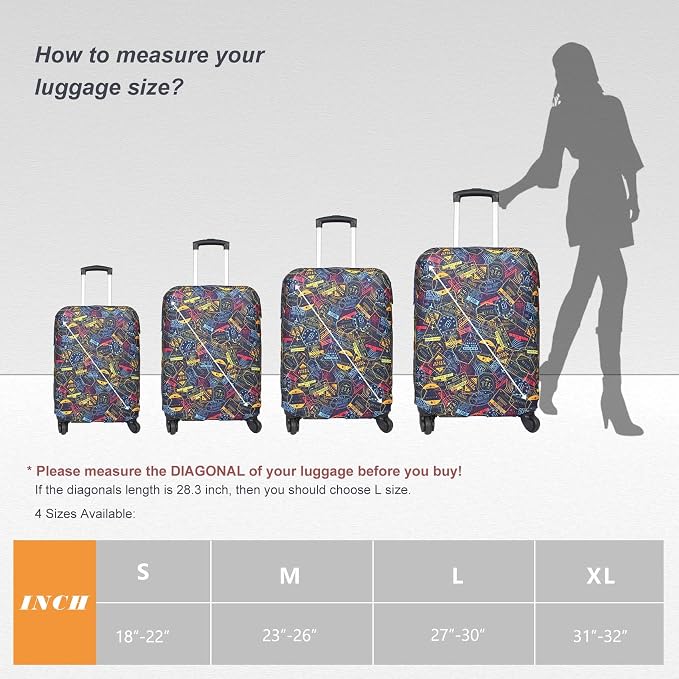 Explore Land Travel Luggage Cover Suitcase Protector Fits 23-26 Inch Case - Image 7