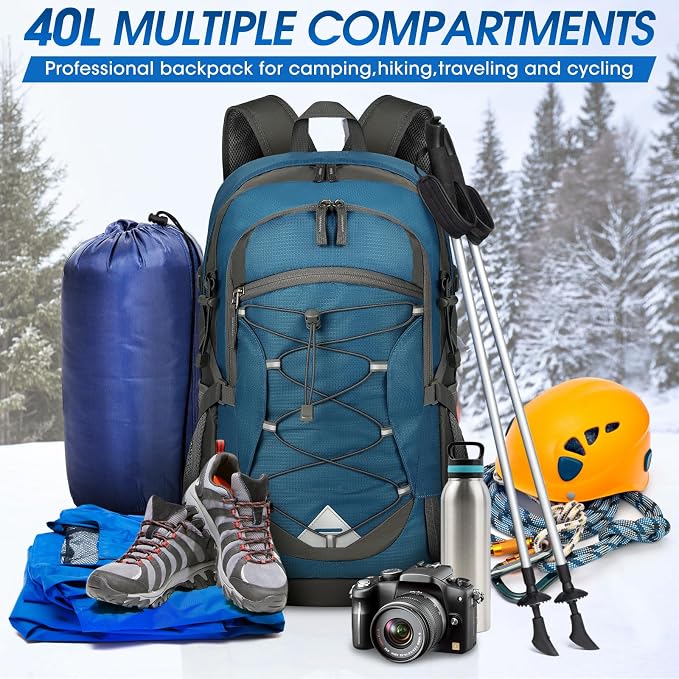 IGOLUMON Hiking Backpack 40L Packable Lightweight Camping Backpack Men Women - Image 6