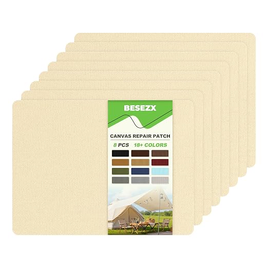 Besezx Canvas Repair Patch, Outdoor Gear Patch, 7.87x5.9 Inches 8PCS, by Besezx