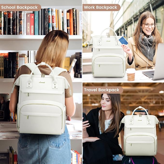 LOVEVOOK Leather Laptop Backpack - Image 6
