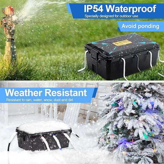 Outdoor Extension Cord Cover, NineLeaf IP54 4PK Small Weatherproof Extension - Image 3