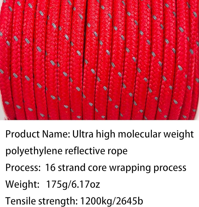Dyneema Reflective Rope -2mm 400kg Fracture Strain - Image 3