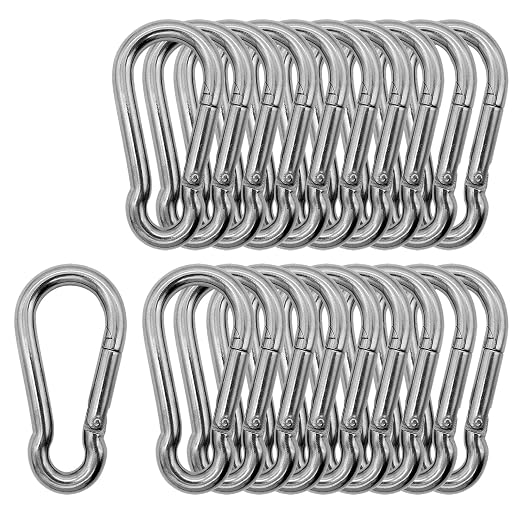 304 Stainless Steel Carabiners -1.57 inch Heavy Duty, Durable & Rust-Free Clips by Outmate