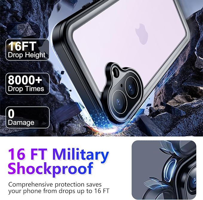Temdan Compatible with iPhone 17 Case, Waterproof Built-in Screen & Camera - Image 3