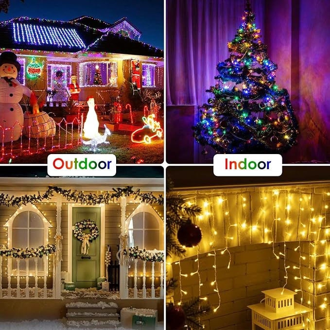 88FT 240LED Connectable String Lights Indoor Outdoor Clear Wire, Warm - Image 7