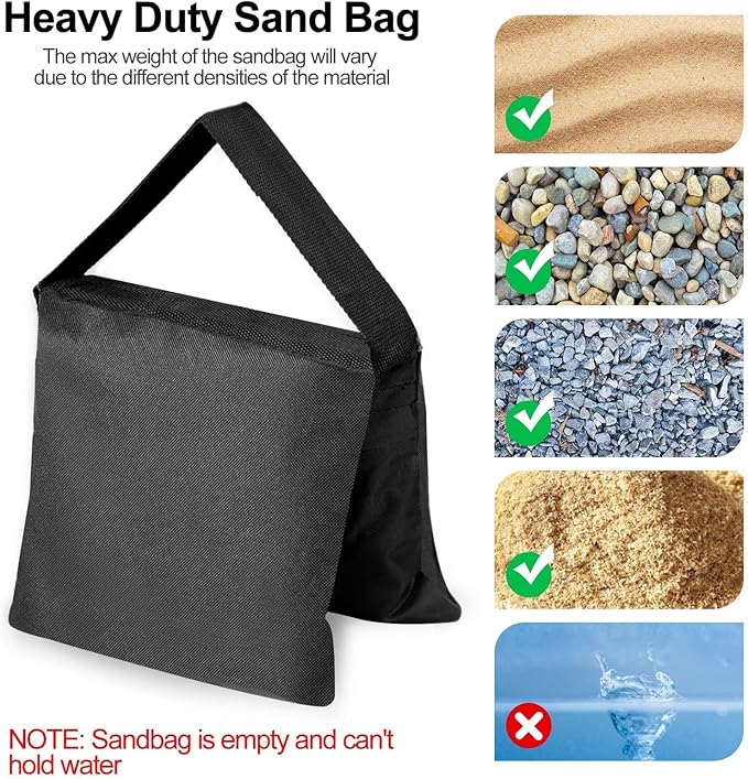 EMART Heavy Duty Sandbag Photo Studio Weight Bag Saddlebag Design - Image 6