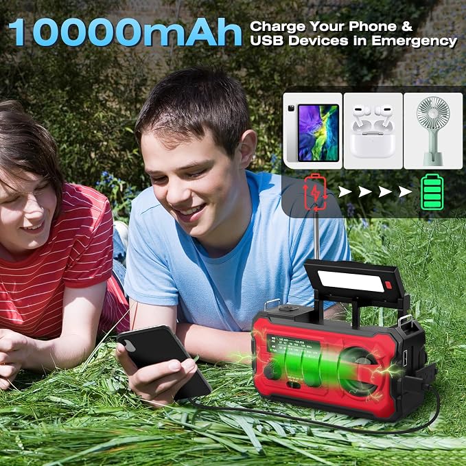 NITIGO 10000mAh Emergency Radio, NOAA Weather Radio - Image 3