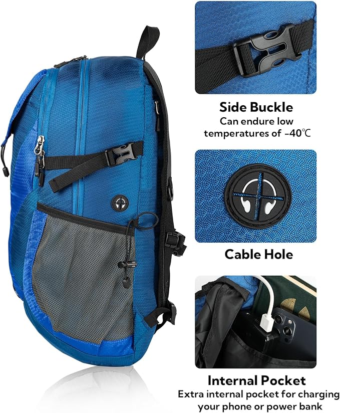 WATERFLY Lightweight Packable Hiking Backpack: 30L Foldable Travel Daypack - Image 4