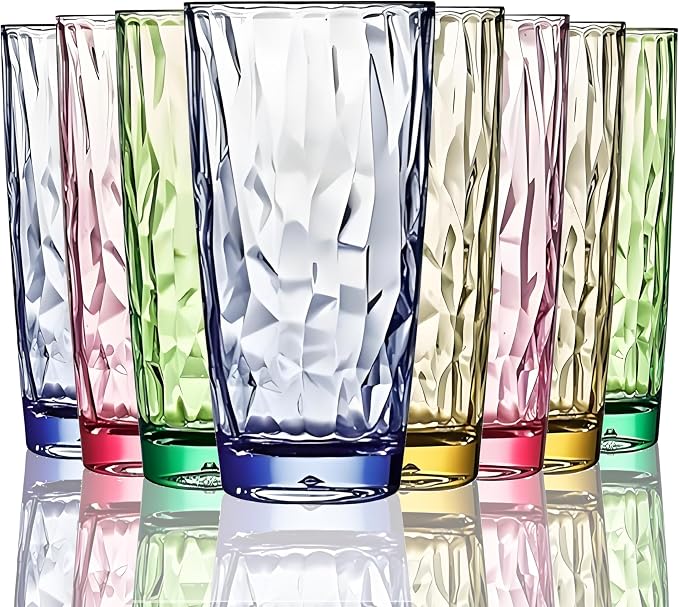 15Oz Unbreakable Tritan Drinking Glasses Shatterproof Acrylic Glasses Drinkware by VEILEDGEM