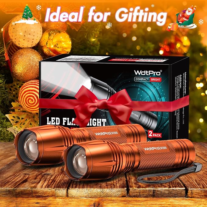 WdtPro LED Flashlight High Lumens SR2000 Pro, 2 Pack Brighter Tactical - Image 6