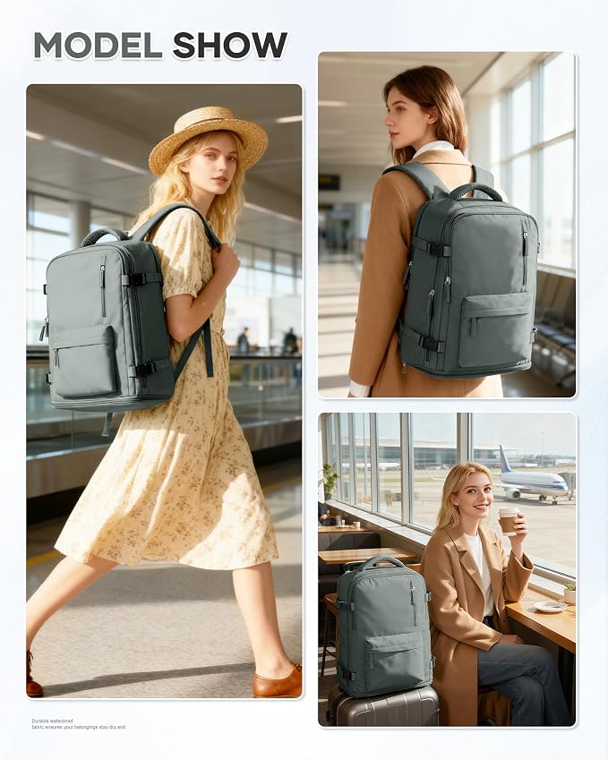 WONHOX Large Travel Backpack Carry on Flight Approved Laptop Work Business - Image 8