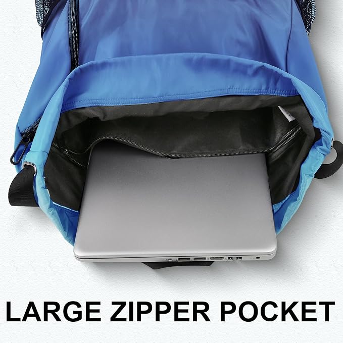 Drawstring Backpack with Mesh Pockets String Gym Bag Sackpack Sandproof Water - Image 5