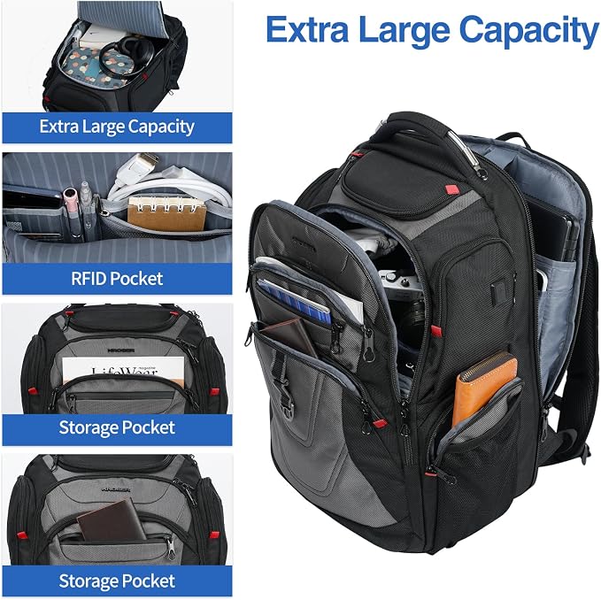KROSER Friendly Travel Laptop Backpack 17.3 inch XXXL Gaming Backpack - Image 3