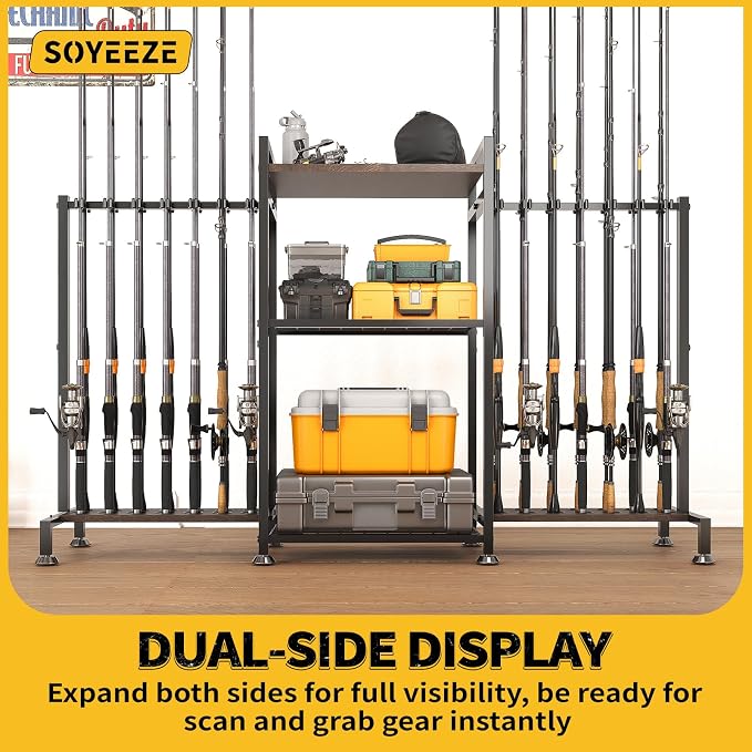 SOYEEZE Fishing Rod Holder for 28 Rods, Ground Stand Fishing Pole Holders for - Image 4