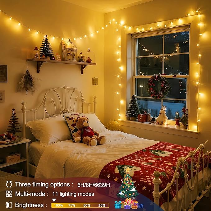 JMEXSUSS Globe String Lights Indoor, Color Changing Christmas Lights Plug in - Image 3