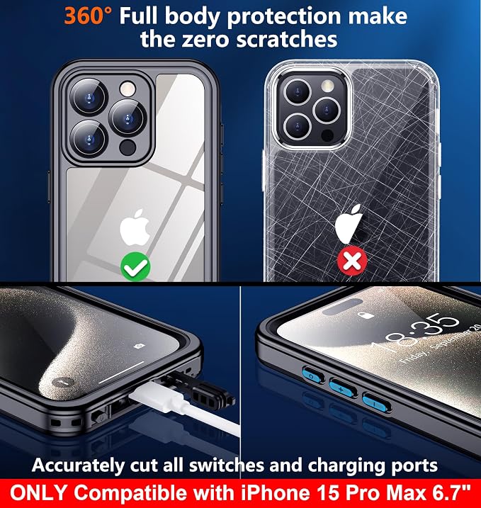 SPIDERCASE ONLY Designed for iPhone 15 Pro Max Waterproof, 12FT Military - Image 7