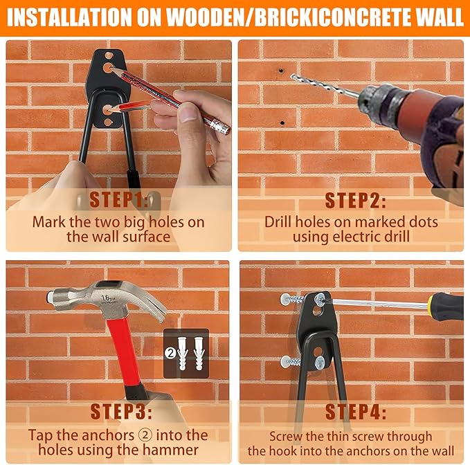 KOFANI Garage Hooks Heavy Duty, 12 Pack Anti-Slip Coating Garage Wall Storage - Image 5