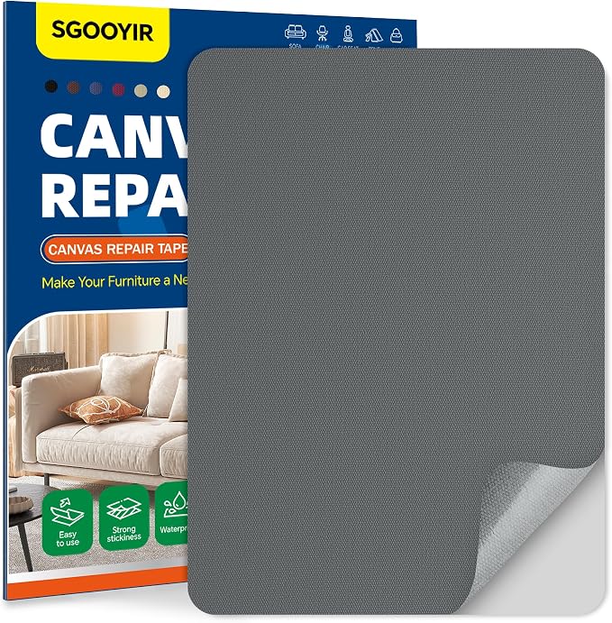 Self-Adhesive Canvas Repair Tape, 8.3" x 11" Waterproof Canvas Repair Patch by Sgooyir