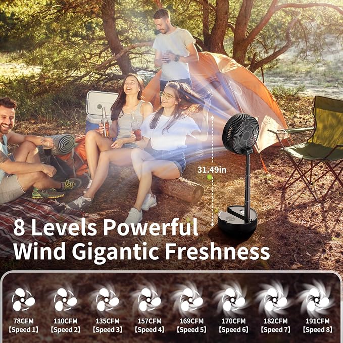 Socool 40000mAh Portable Fan Foldable Battery Rechargeable - Image 3